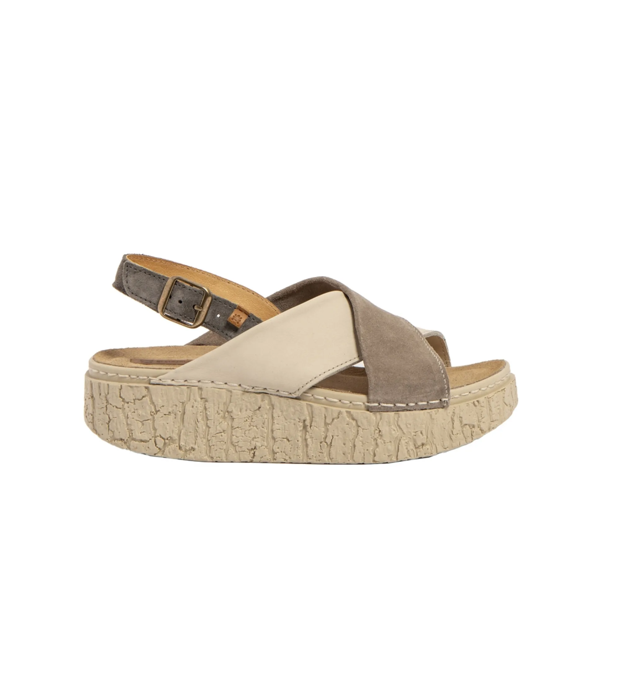 SANDALIAS DE PIEL N5972 SHINRIN MARRóN ALTURA TACóN 5CM