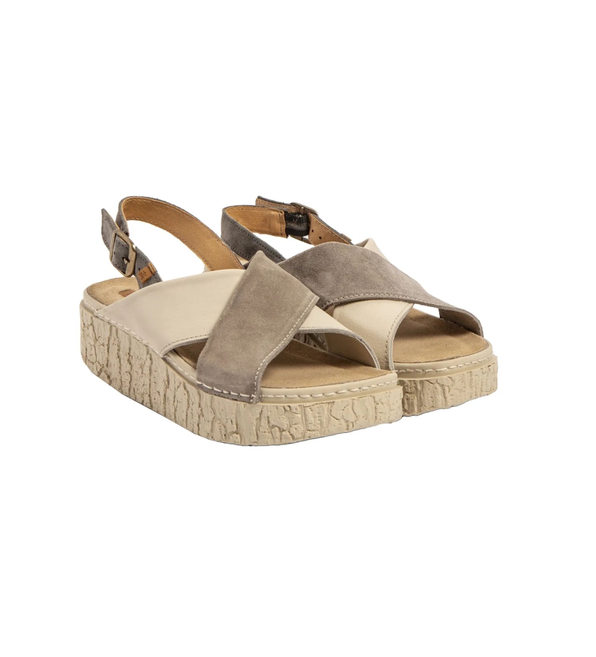 SANDALIAS DE PIEL N5972 SHINRIN MARRóN ALTURA TACóN 5CM