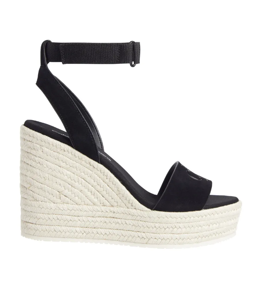 SANDALIAS DE PIEL SU MG NEGRO ALTURA CUñA 12CM