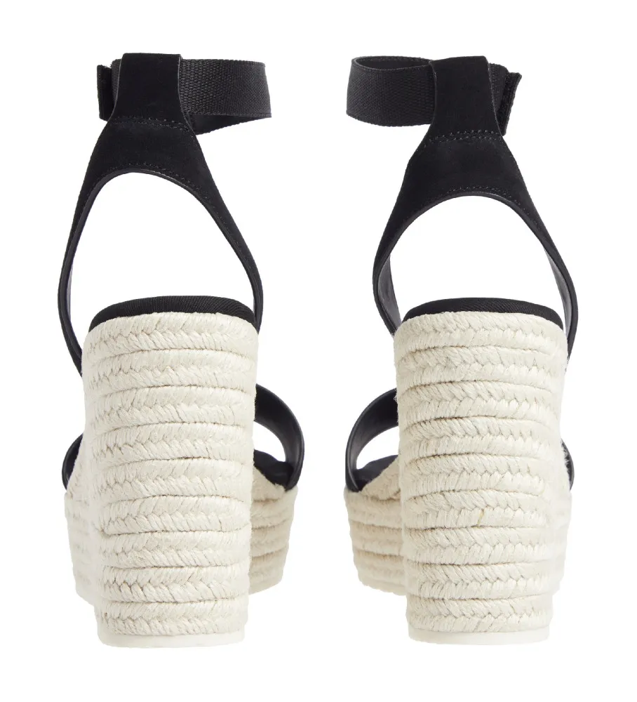 SANDALIAS DE PIEL SU MG NEGRO ALTURA CUñA 12CM