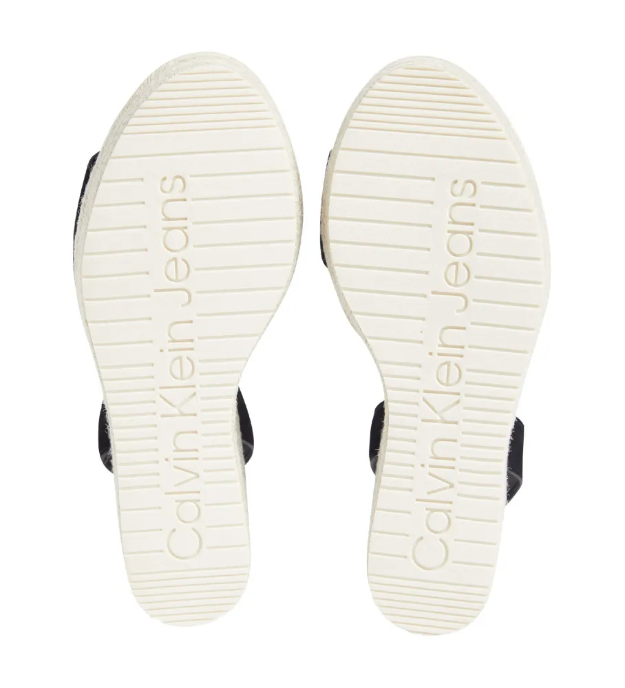 SANDALIAS DE PIEL SU MG NEGRO ALTURA CUñA 12CM