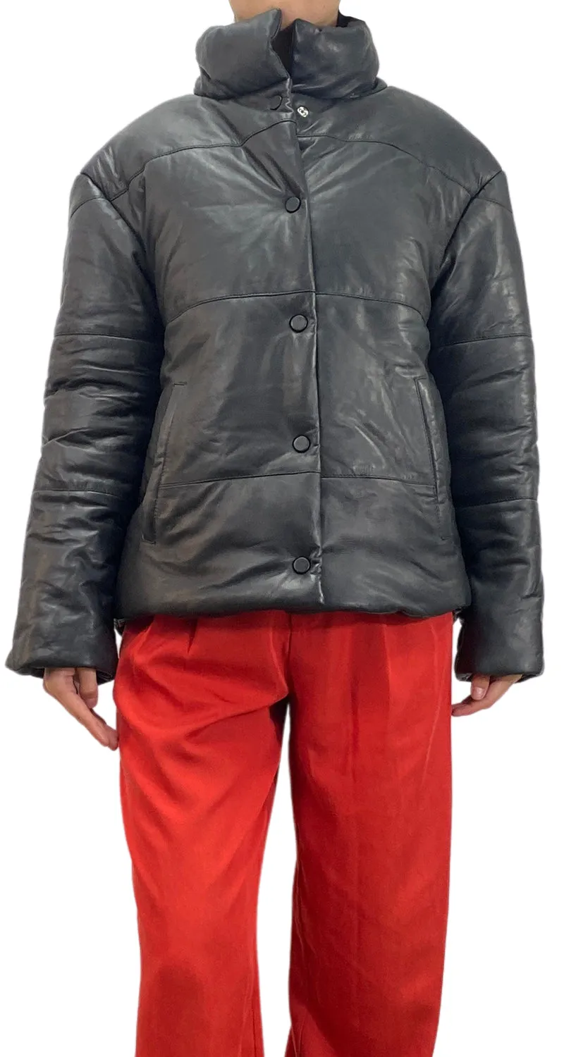 SAVILLE ROW Parca Negra de Cuero