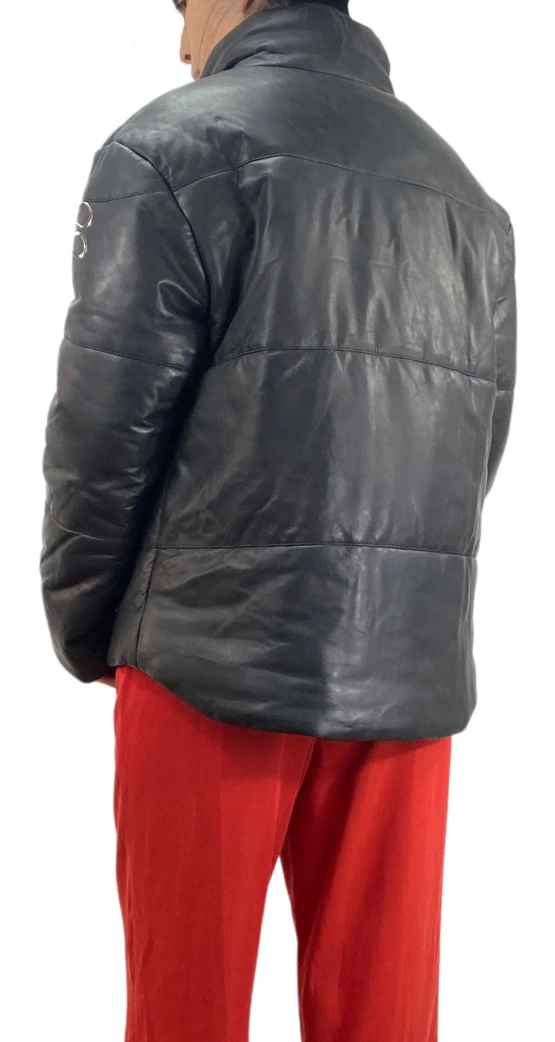 SAVILLE ROW Parca Negra de Cuero