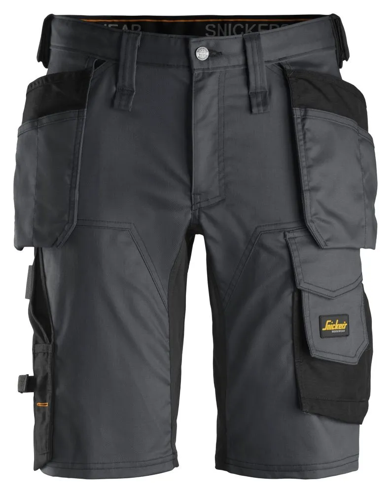 Snickers AW, pantalón corto elástico, gris/negro (cintura 35