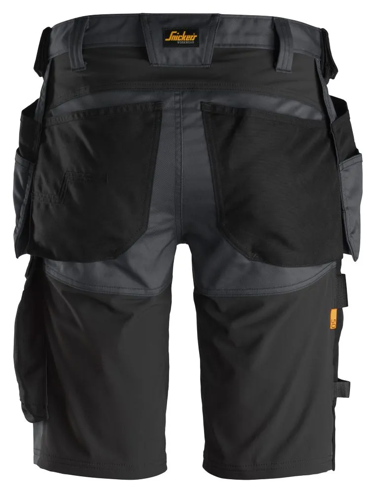 Snickers AW, pantalón corto elástico, gris/negro (cintura 35