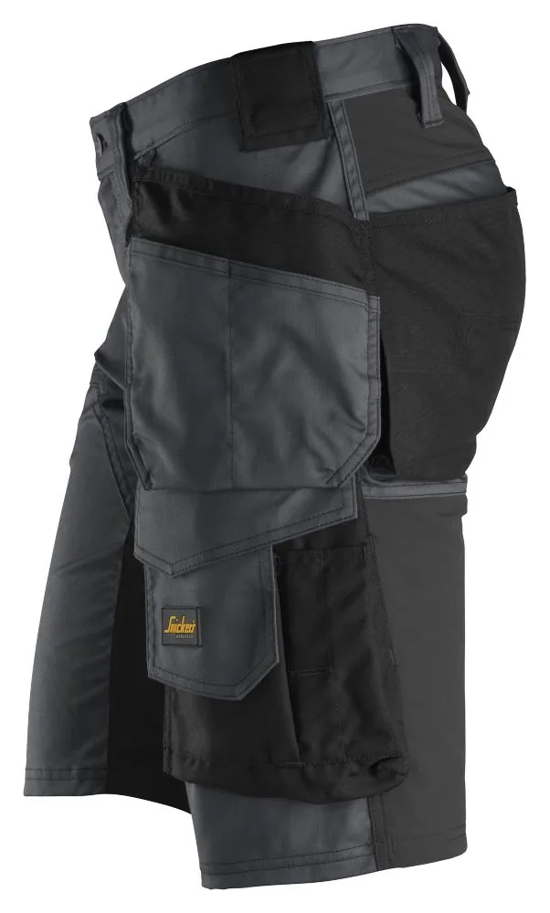 Snickers AW, pantalón corto elástico, gris/negro (cintura 35