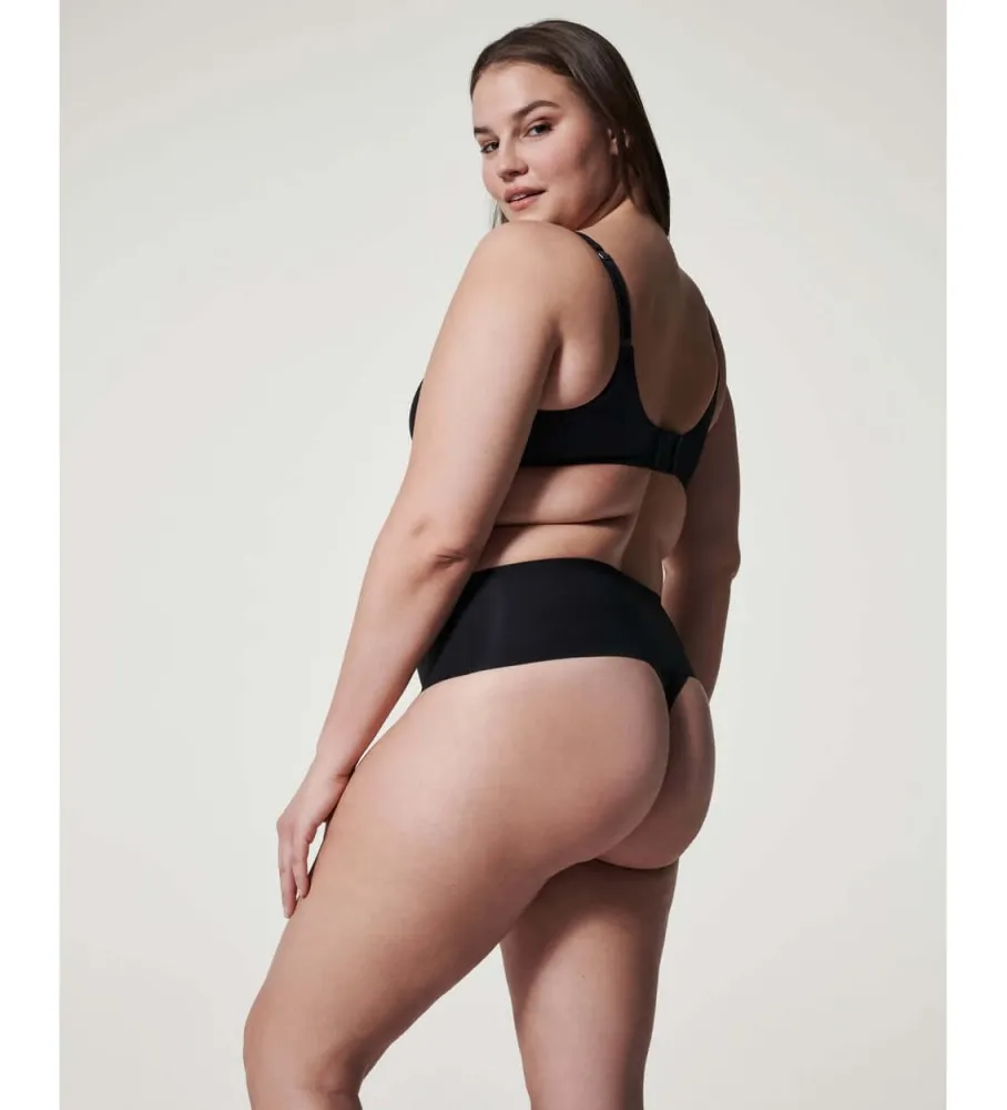 SPANX TANGA DE TALLE ALTO Y SIN COSTURAS NEGRO