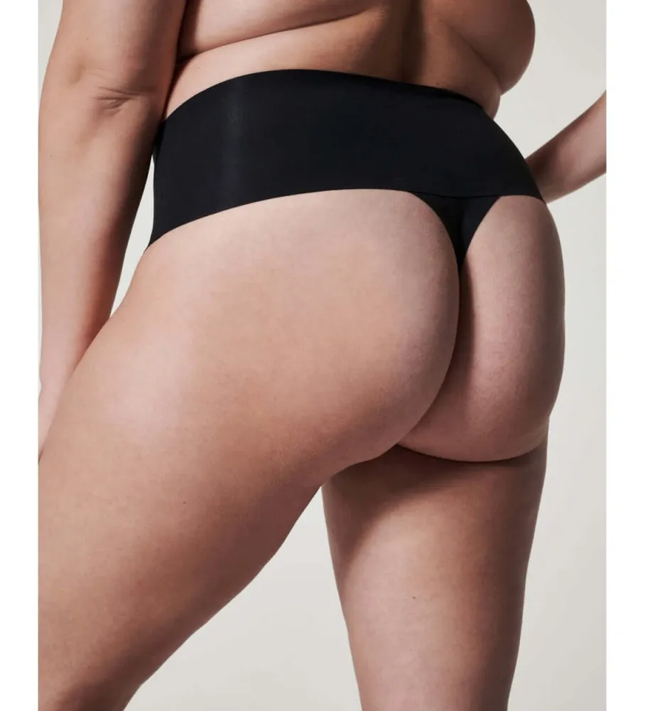 SPANX TANGA DE TALLE ALTO Y SIN COSTURAS NEGRO
