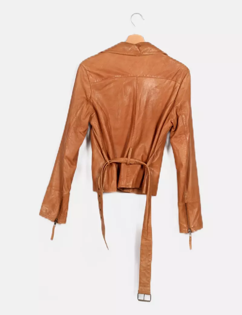 Stradivarius Chaqueta piel marrón