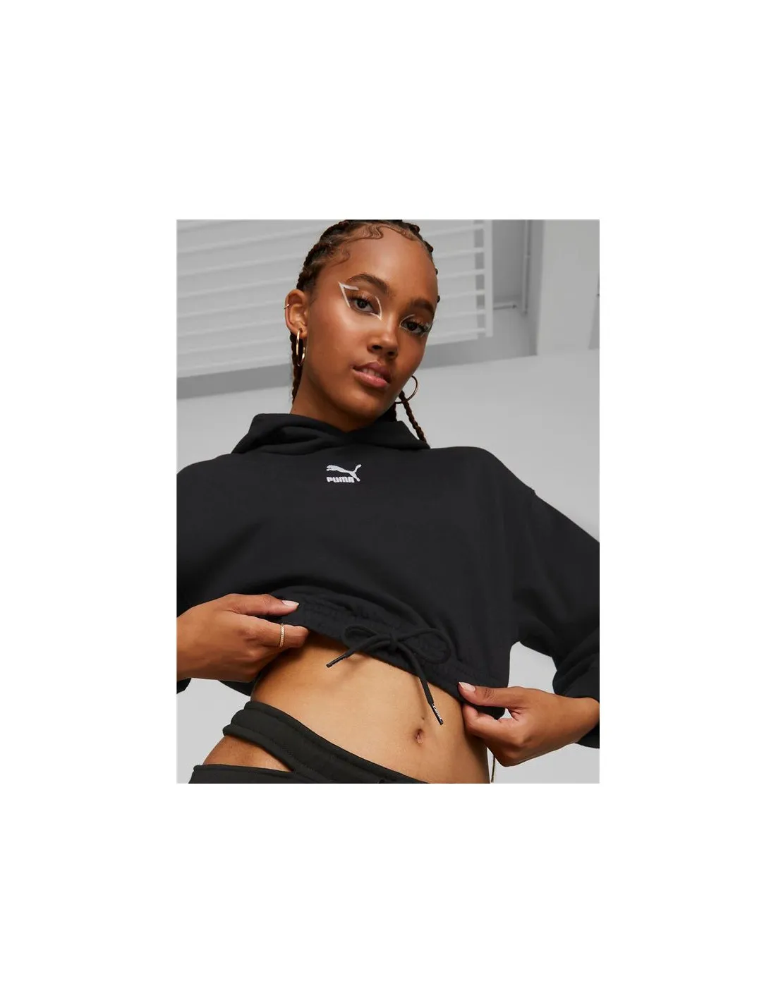 Sudadera Puma Classic Cropped Negro Mujer