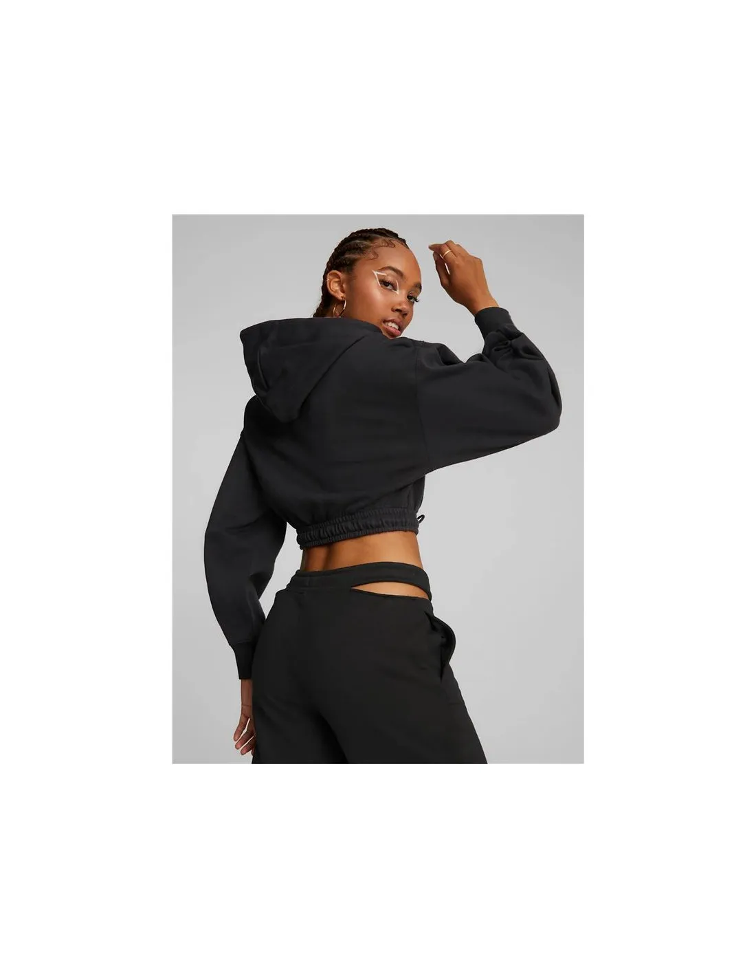 Sudadera Puma Classic Cropped Negro Mujer
