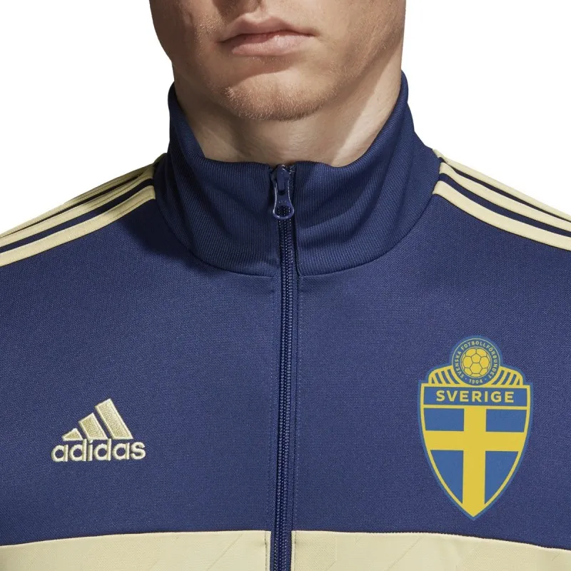 Suecia SVFF sudadera parte superior de la pista 3 rayas azules 2018/19 Adidas
