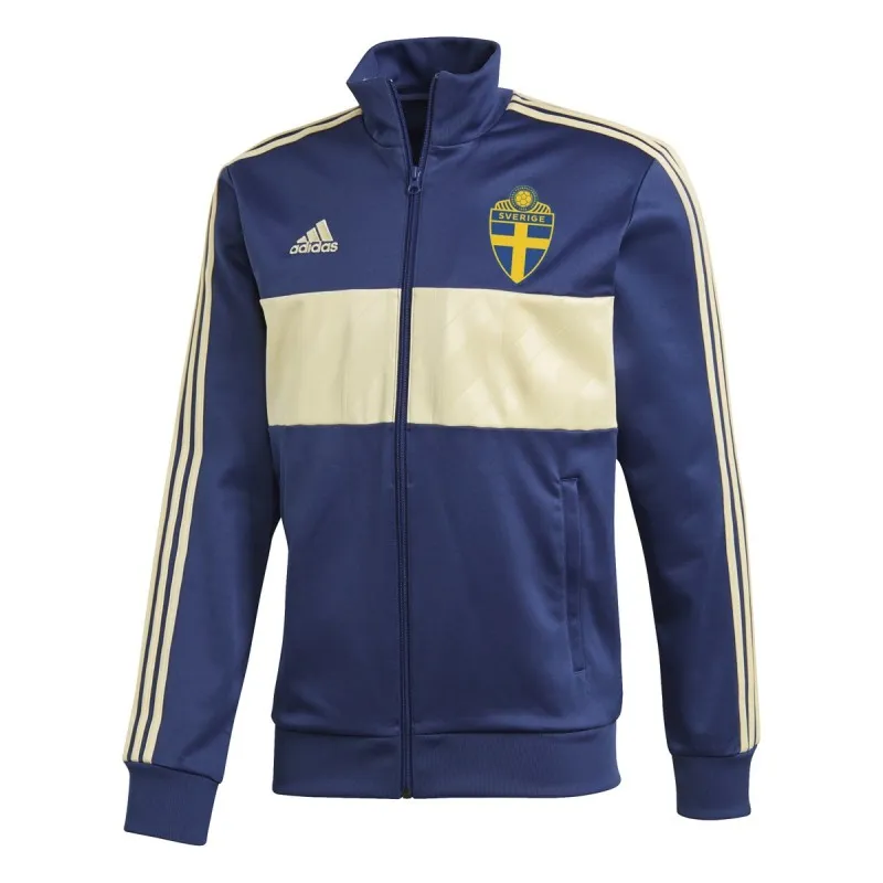 Suecia SVFF sudadera parte superior de la pista 3 rayas azules 2018/19 Adidas