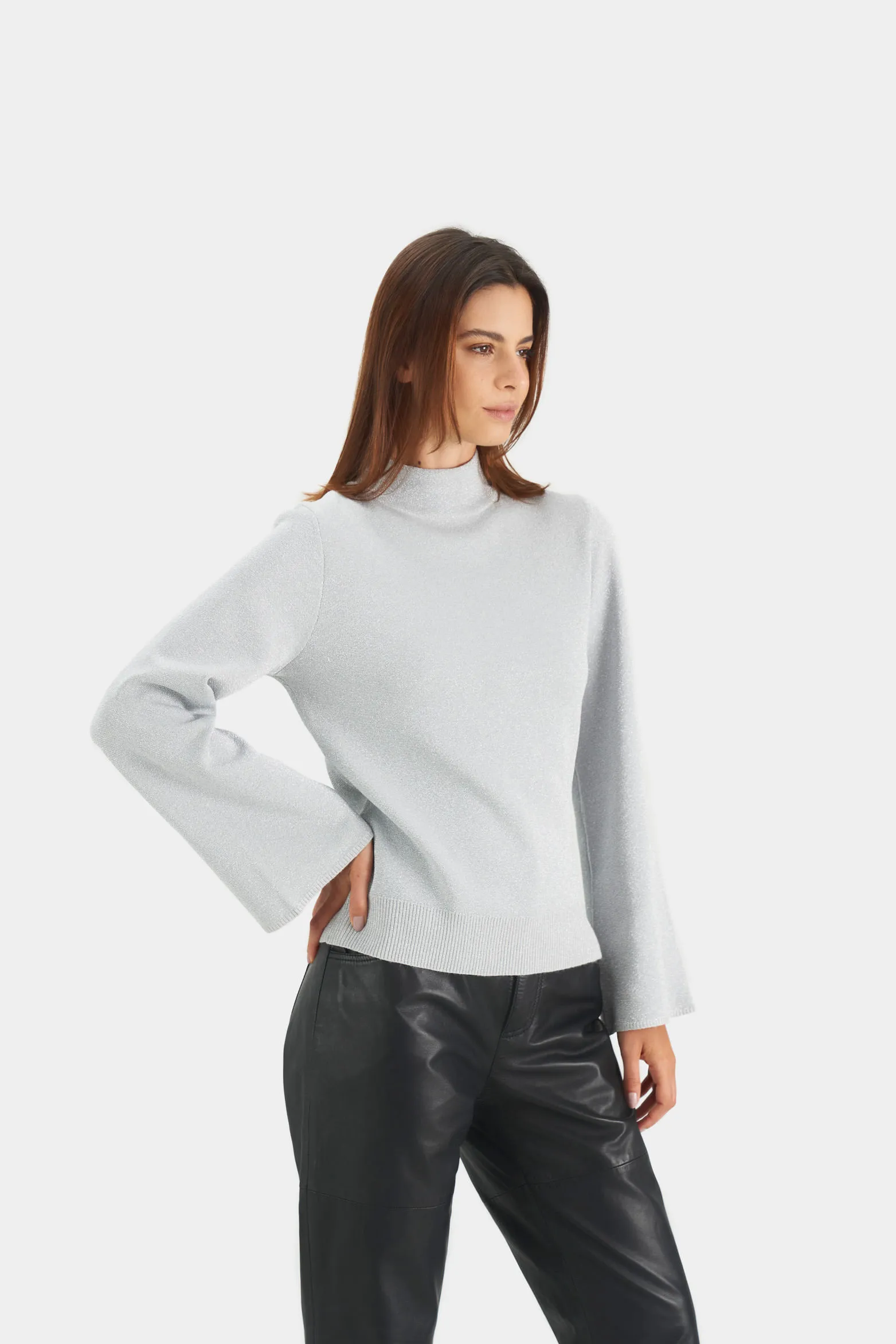 Sweater misolis tejido para mujer hilos lurex