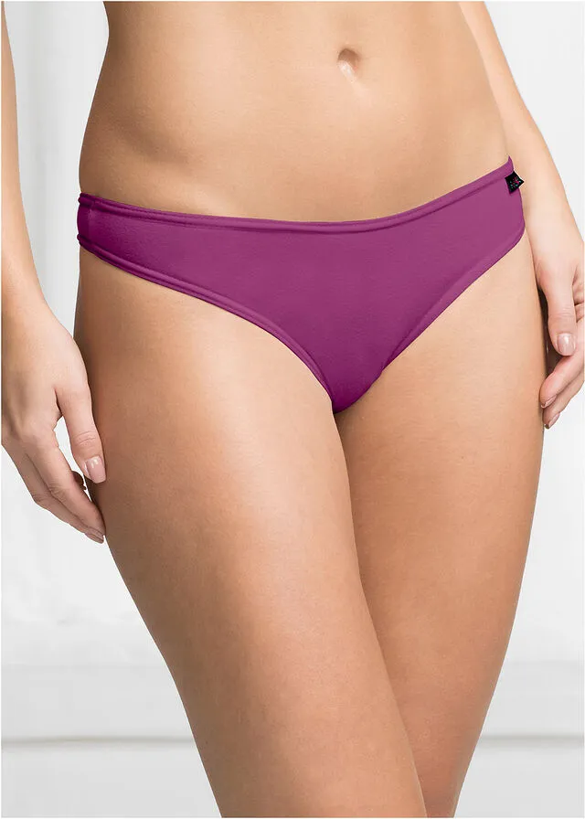 Tanga (6 unidades) Violeta/beige tiza/negro