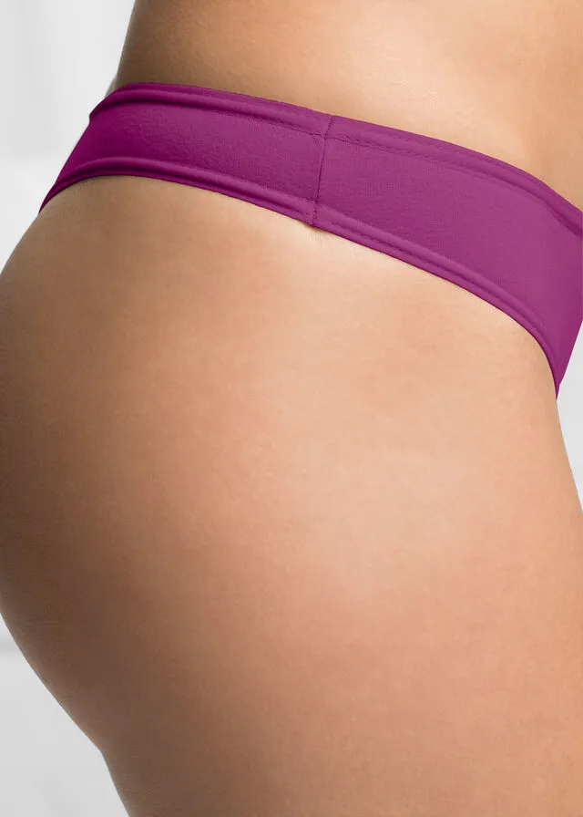 Tanga (6 unidades) Violeta/beige tiza/negro