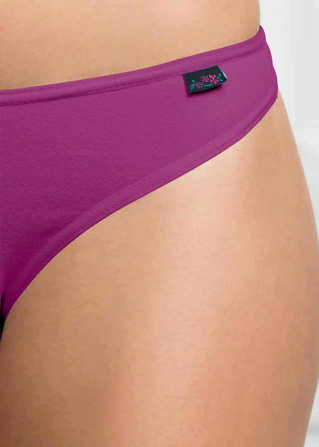 Tanga (6 unidades) Violeta/beige tiza/negro