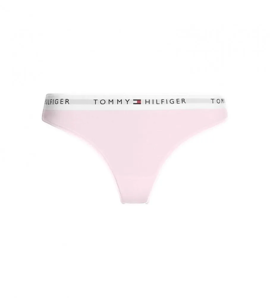 Tanga con logo en la cintura rosa