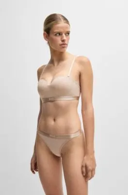 Tanga de algodón con logo en la cintura
