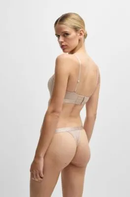 Tanga de algodón con logo en la cintura
