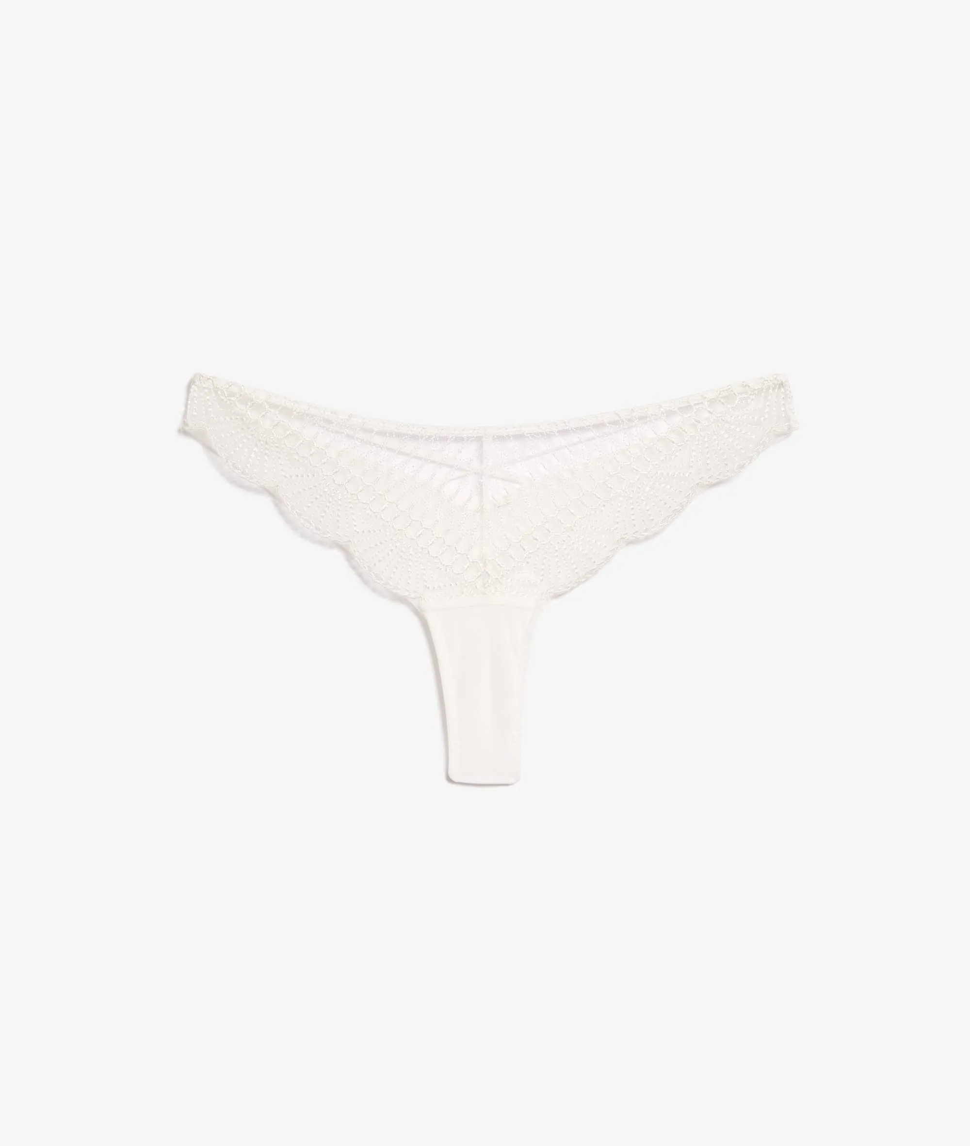 TANGA DE ENCAJE GRáFICO ROSACE ECRU  ETAM