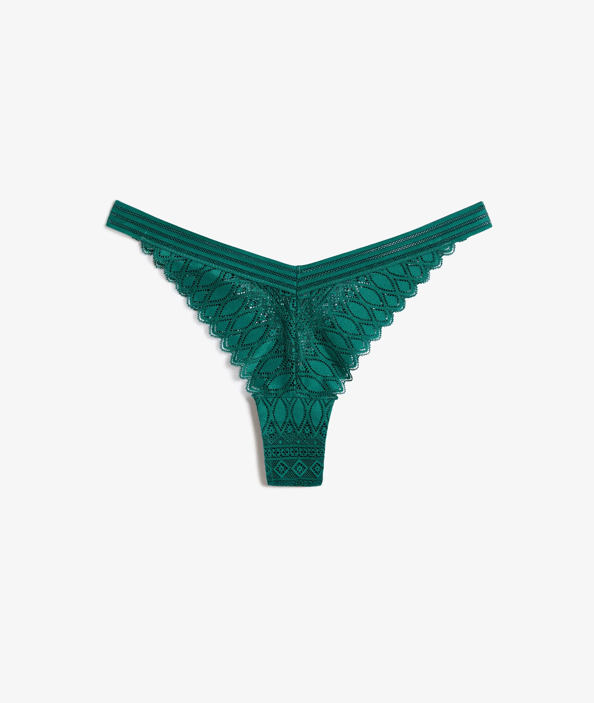 TANGA ENCAJE GRáFICO GRAVURE VERT SAPIN  ETAM