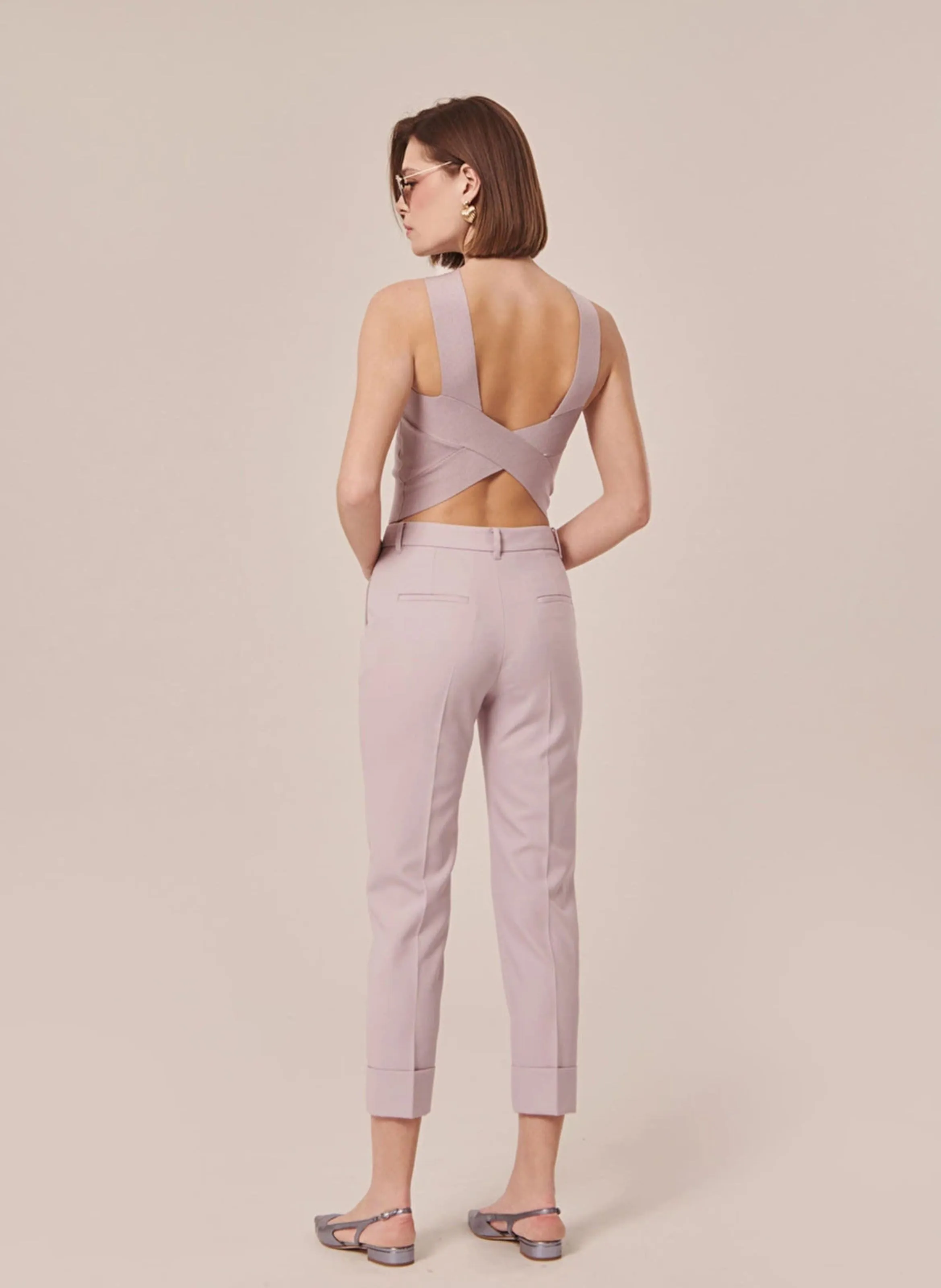 TARA JARMON PHILIPPA  PANTALóN RECTO EN VIOLETA