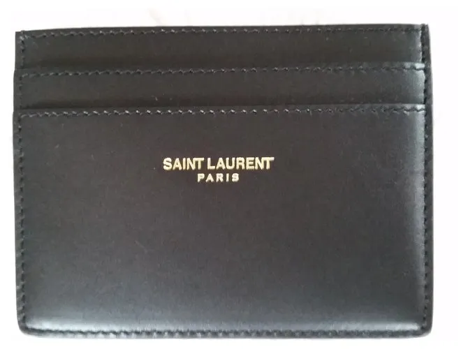 TARJETERO DE CUERO YVES SAINT LAURENT Negro 