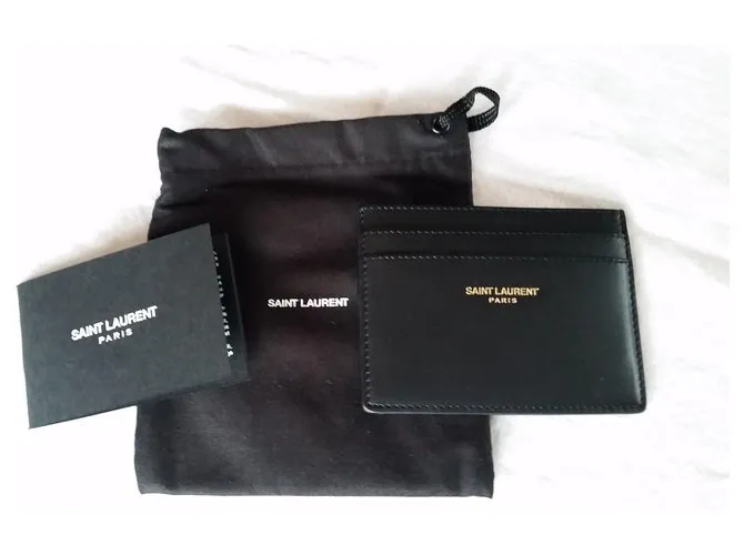TARJETERO DE CUERO YVES SAINT LAURENT Negro 