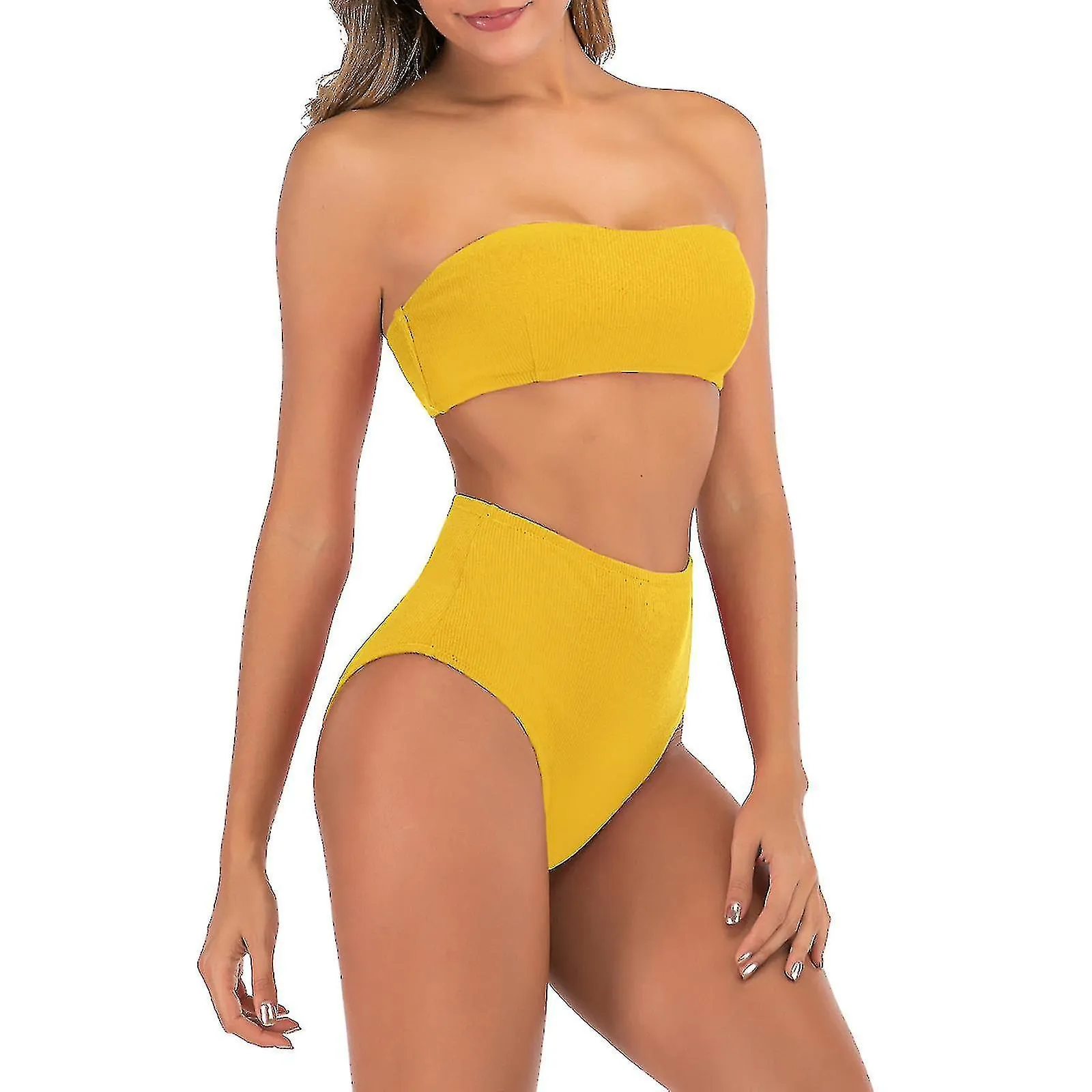 Traje de baño dividido femenino de mujer Sexy High Waist Plus Size Swimsuit