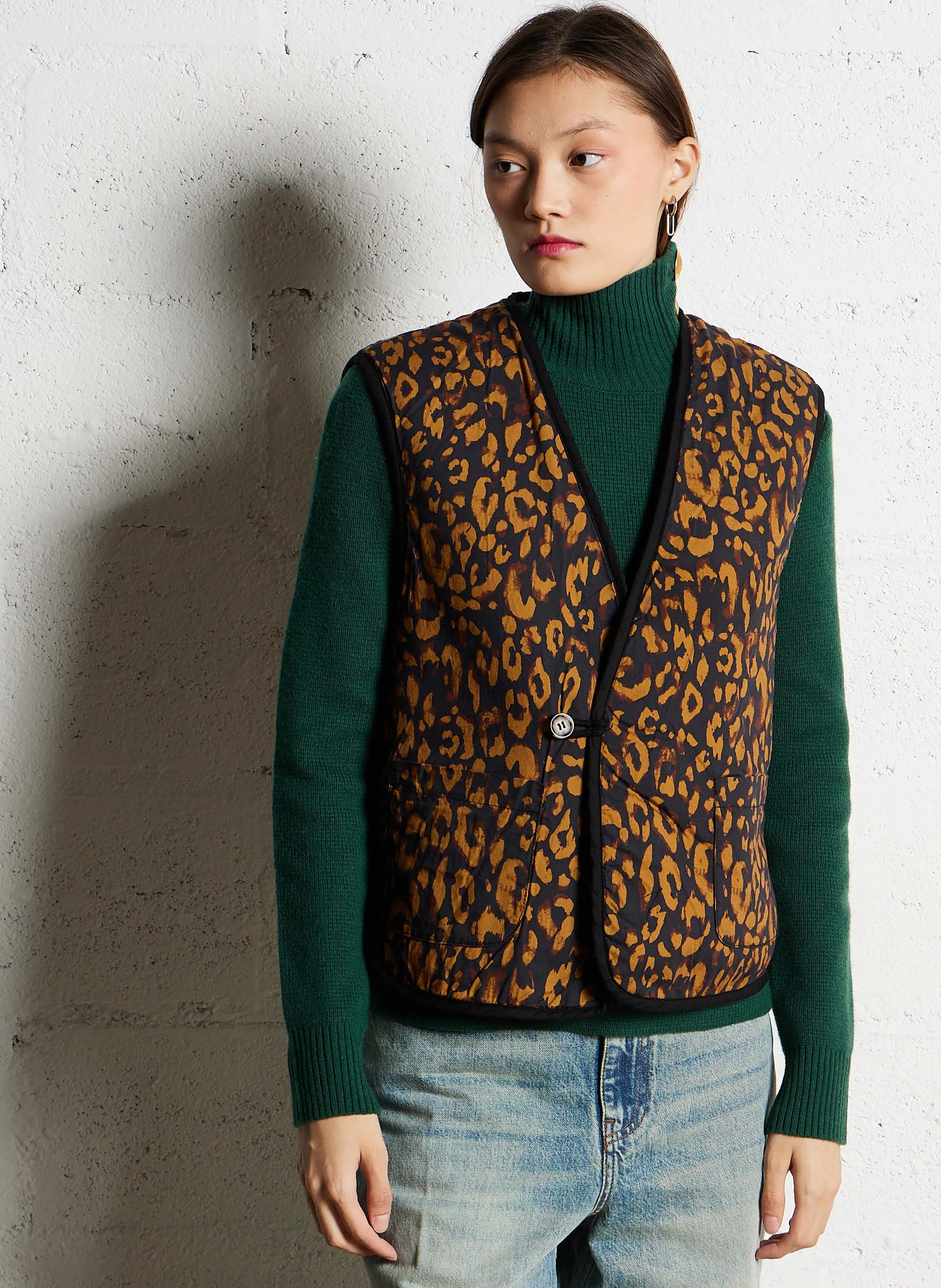 VALLOS  CHAQUETA RECTA REVERSIBLE CON CUELLO EN V EN BLANCO