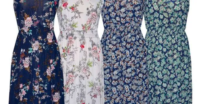 Vestidos de mujer Ref. 553 A Colores y Dibujos Surtidos. Tallas S/M, L/XL.
