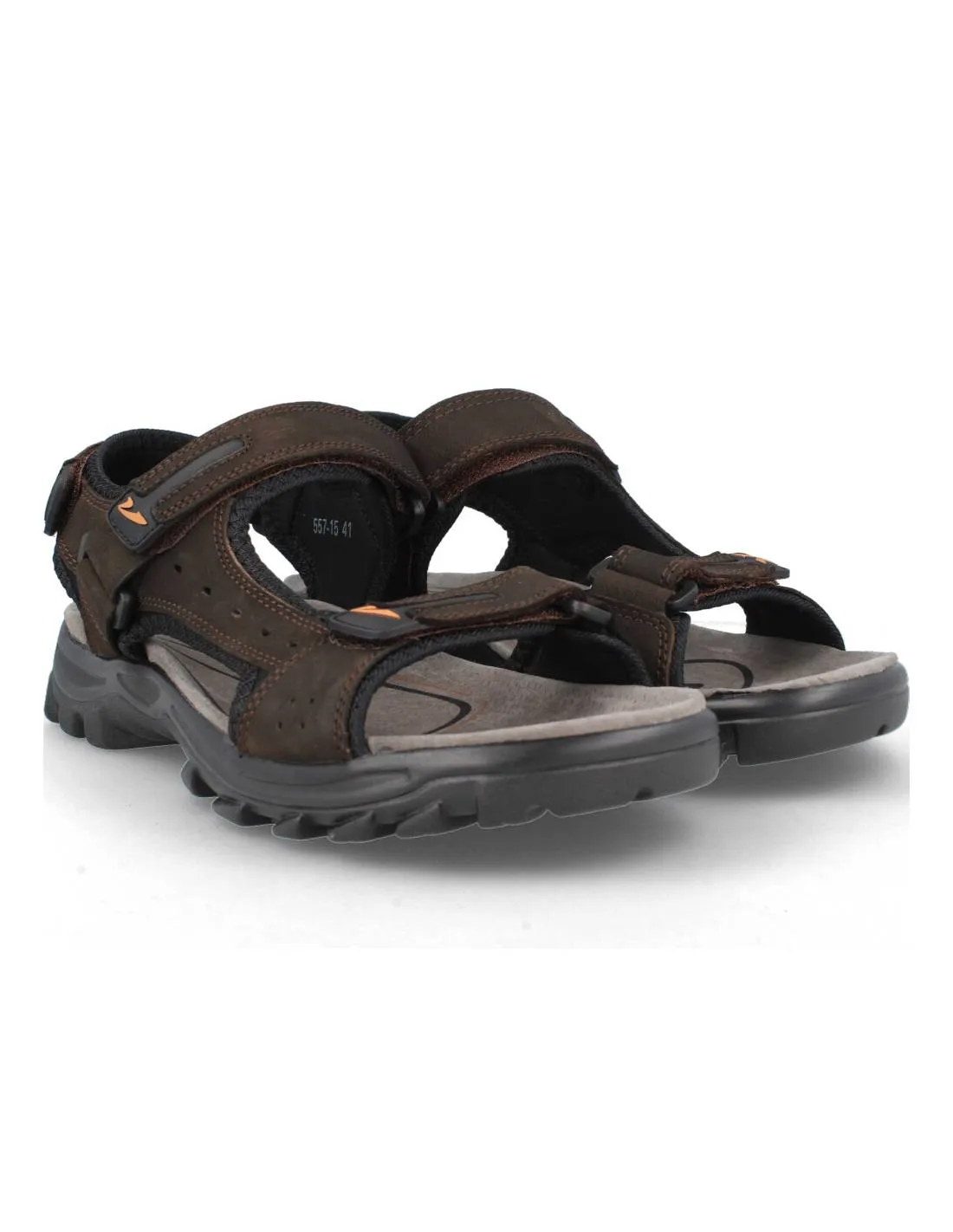 VICMART  SANDALIA CALIFORNIANA VELCROS PIEL MARRóN