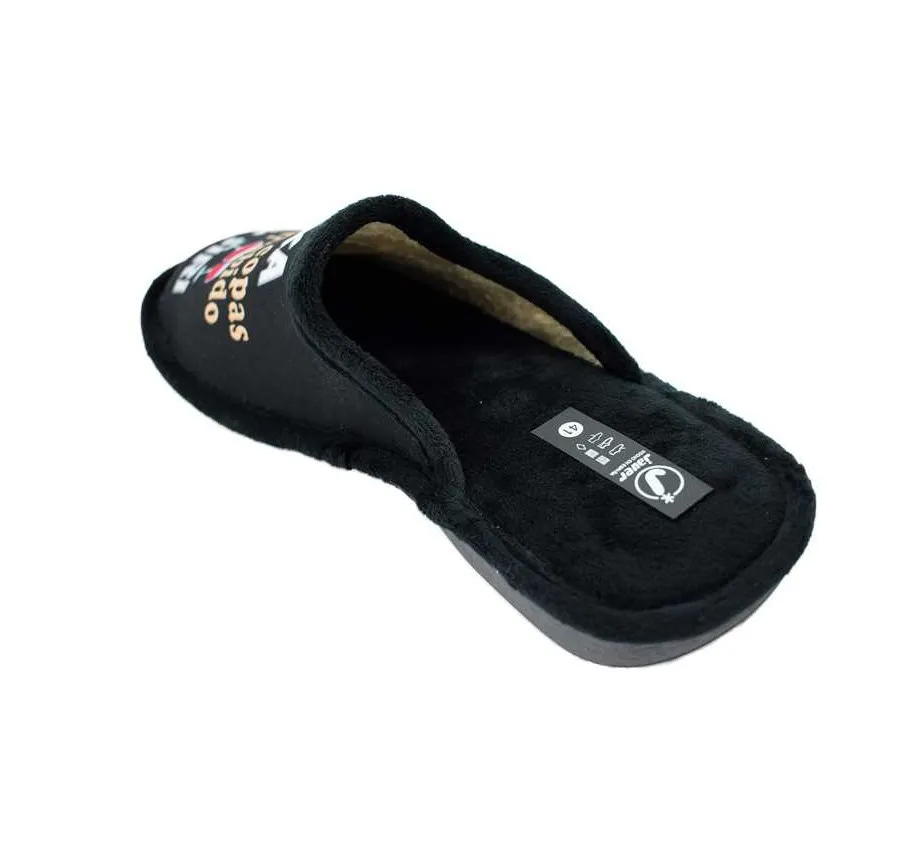 ZAPATILLA JAVER 35–195 DE CASA PARA HOMBRE ALEXA NEGRO PLANTA ACOLCHADA SUELA ANTIDESLIZANTE PISO BIORELAX 26445