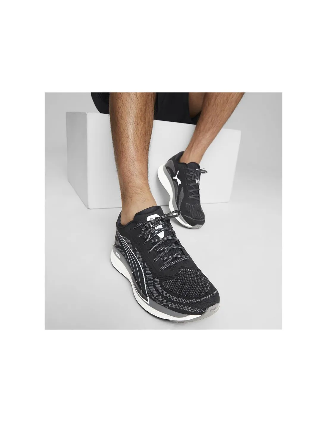Zapatillas De Running Puma Magnify Nitro Knit Hombre Negro