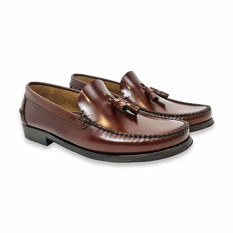 Zapatos Castellanos Hombre Piel Florentic Borlas Suela Cuero 702 Cuero, de Manuel Medrano