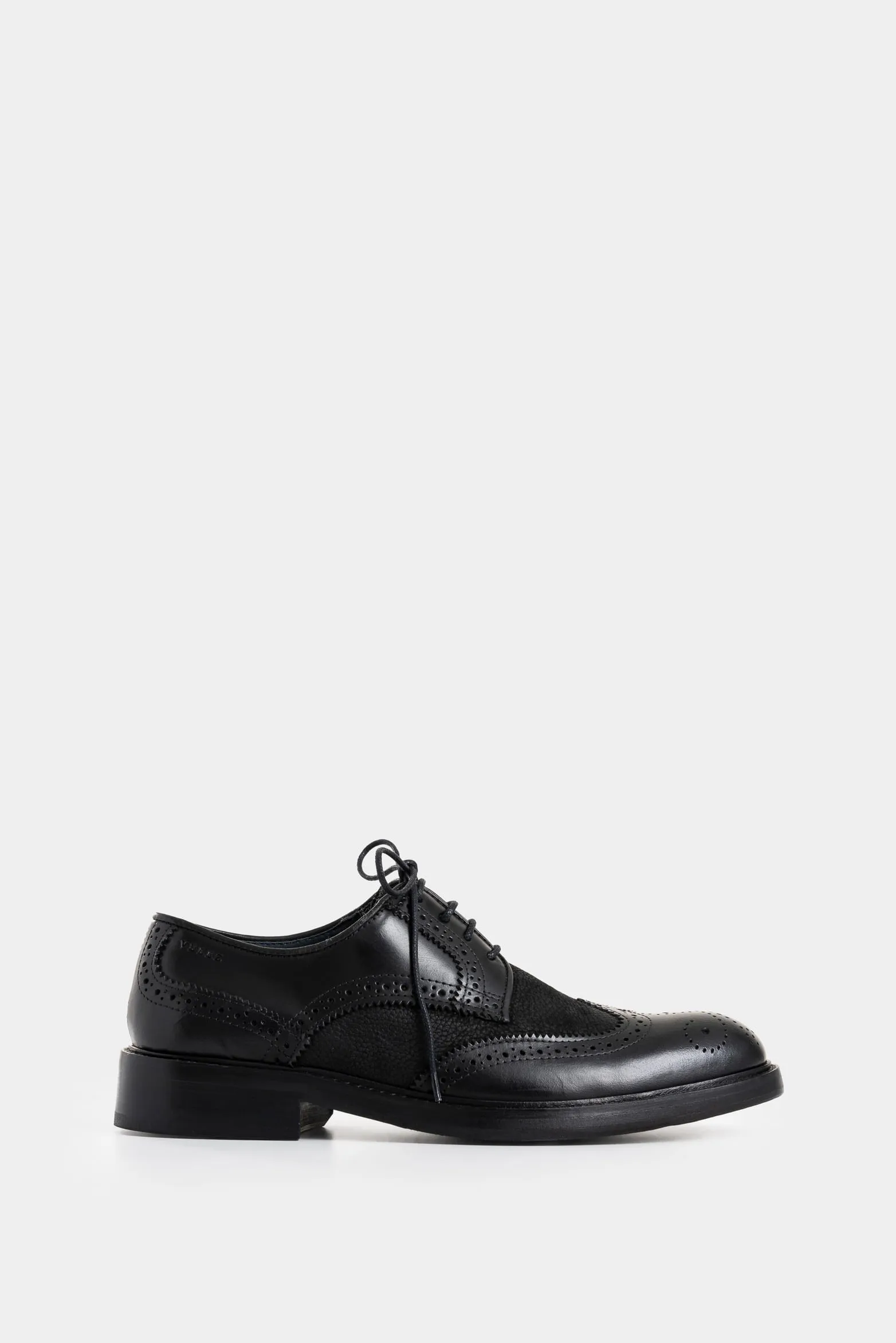 Zapatos cordón solar de cuero para hombre combinación de texturas