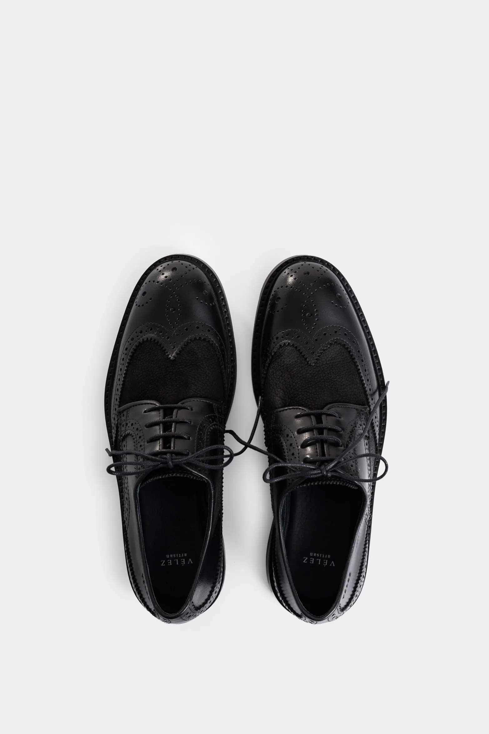 Zapatos cordón solar de cuero para hombre combinación de texturas
