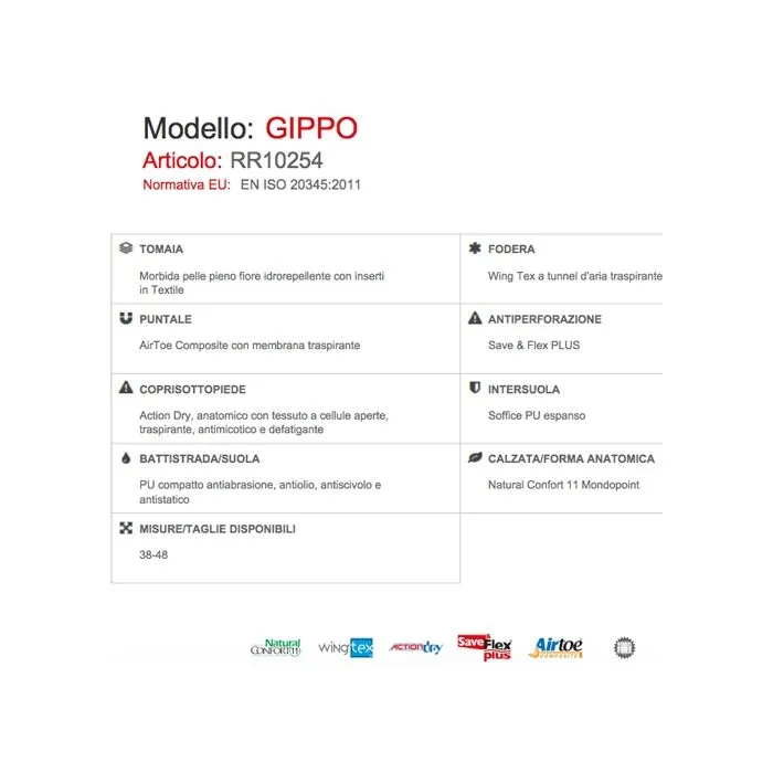 Zapatos de seguridad U Power Gippo S3 SRC RS