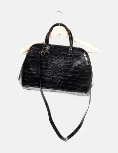 Zara Bolso negro texturizado