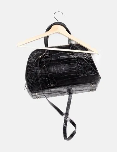 Zara Bolso negro texturizado