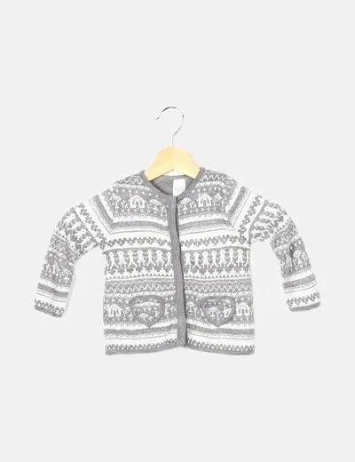 Zara Chaqueta gris estampada