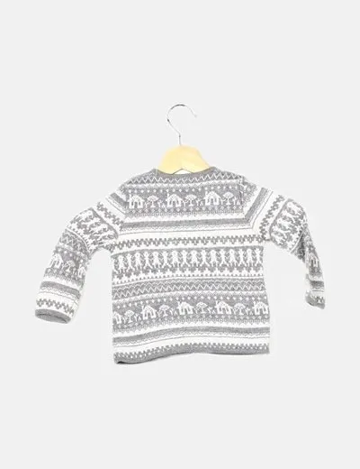 Zara Chaqueta gris estampada