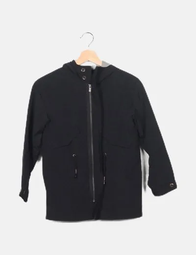 Zara Chaqueta negra capucha